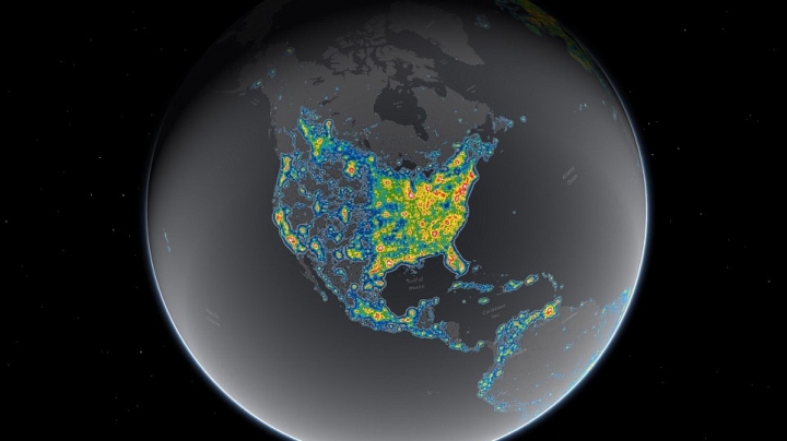 Shocking interactive map reveals full extent of light pollution on earth