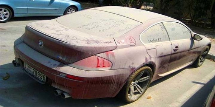 Why would wealthy Arabs leave their fancy sport cars to get covered in dust? (PHOTO)