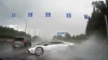 Lamborghini spins out of control on wet road and smashes to pieces