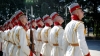 Final rehearsals for Independence Day. Soldiers practiced their military technique