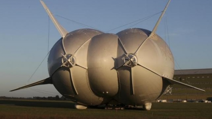 The Airlander 10 edges out of hangar to start ground systems test