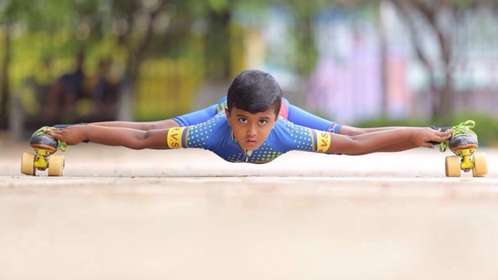 Six-year-old boy broke world record on limbo skating