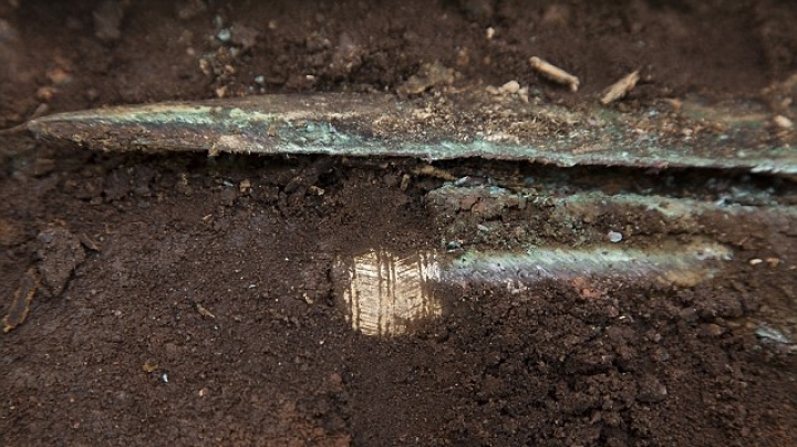 Gold sword found beneath Scottish football pitch