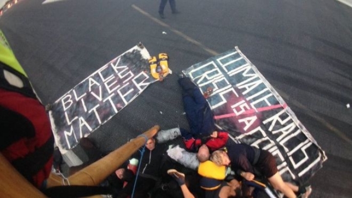 London city airport runway shut by black lives matter protesters