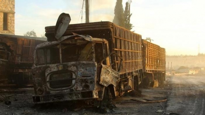 Aid convoy, warehouse attacked in Syria