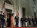 Michelle Obama stunning in custom-made Versace gown at Barack's last state dinner