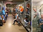 Volunteers celebrate in empty kennels after 800 pets adopted in one weekend