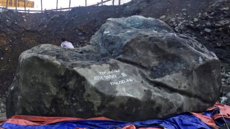 Giant jade stone worth 170 million dollars uncovered in northern Myanmar