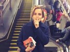 Harry Potter star Emma Watson leaves books on London Underground