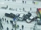 9 vehicles pile up domino-style on icy road in Northeast China (VIDEO)