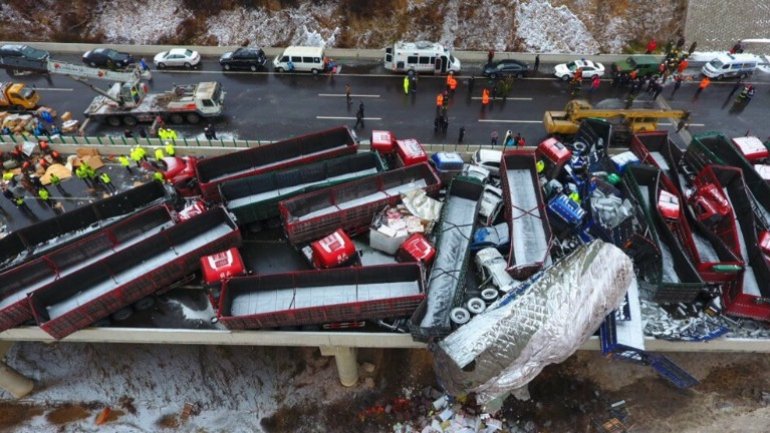 56-car pileup in China leaves 17 people dead and 37 injured