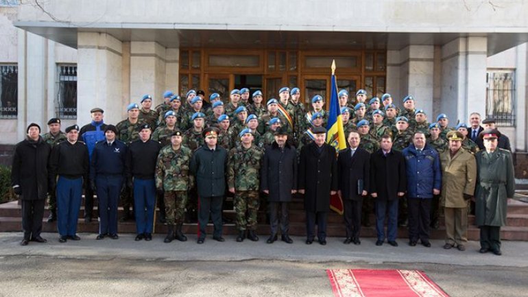 Moldovan president attends ceremony of detaching new National Army contingent to KFOR mission