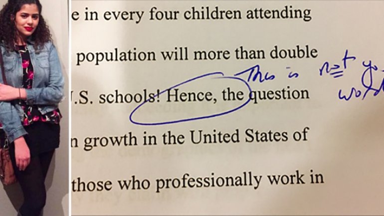 Professor leaves racist note on student's paper