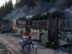 Buses attacked, burned on way to evacuate Syrian villages