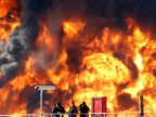 Fuel tank ablaze in Oil Refineries in Israeli city of Haifa