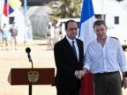 French President Hollande visits Colombia rebels