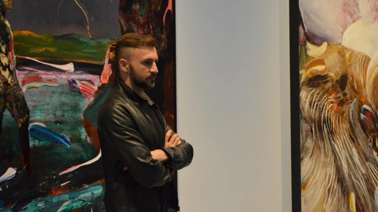 Paintings by Romanian Adrian Ghenie, on display at New York art gallery