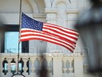 Russian and Ukrainian ethnics stage antagonist protests in front of U.S. embassy