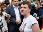 Ukrainian parliamentarian Nadiya Savchenko trips to rebel-held Donbas