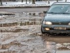 Parking lots in Balti town after winter freeze