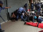 Protests against migrants in South Africa. Police use rubber bullets