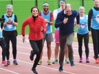 Duke and Duchess of Cambridge outsprinted by grinning Prince Harry as royals compete in London Marathon