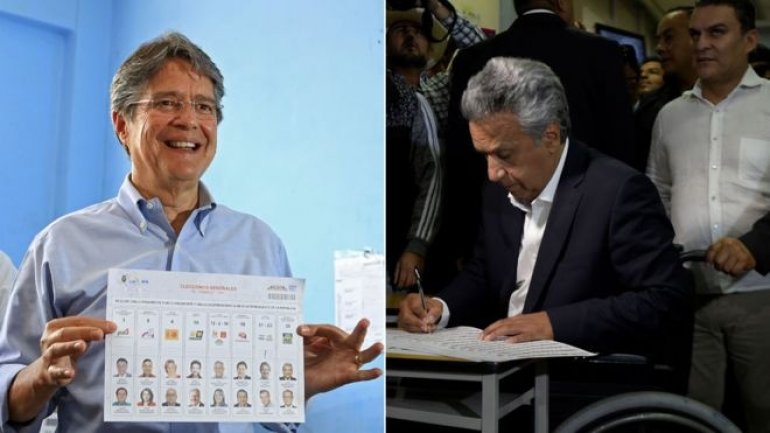 Ecuador election: Ruling party's Lenin Moreno leads knife-edge vote