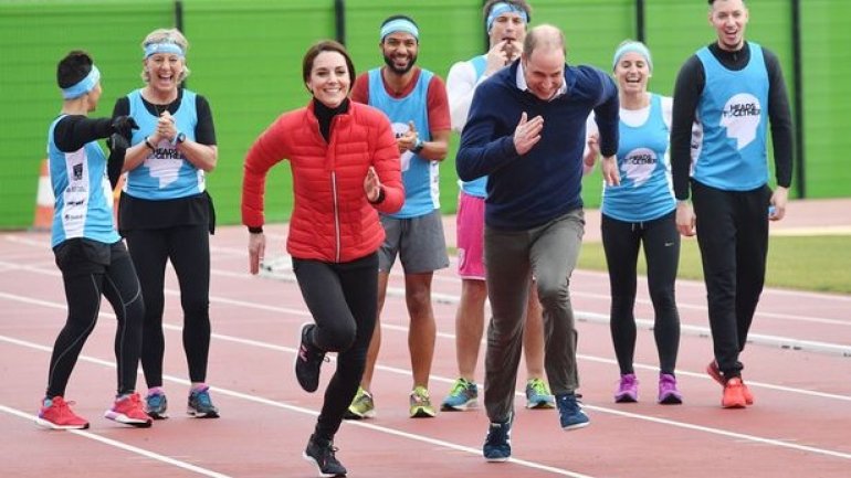 Duke and Duchess of Cambridge outsprinted by grinning Prince Harry as royals compete in London Marathon