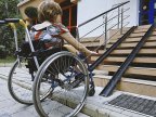 Disabled persons in difficulty to enter churches. Christians in wheelchair go through nightmare 