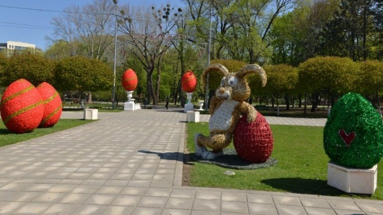 EASTER BUNNY is hopping around town, along with GIANT eggs, angels and flowers 