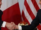 President Trump, French leader Macron lock hands for so long that their knuckles turn white