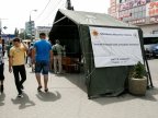 HUGE queues at anti-heat tents in Chisinau