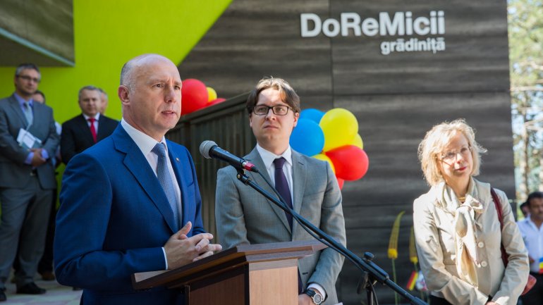 Pavel Filip attends opening of first energy efficient kindergarten in Moldova (PHOTO)