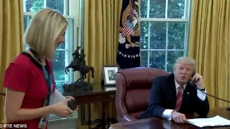 BIZARRE moment Trump interrupts call to new leader of Ireland to comment on reporter's NICE SMILE (VIDEO)