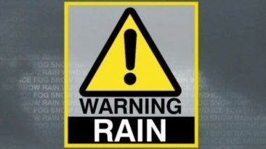 YELLOW WARNING of thunderstorms and heavy rain, valid until tonight