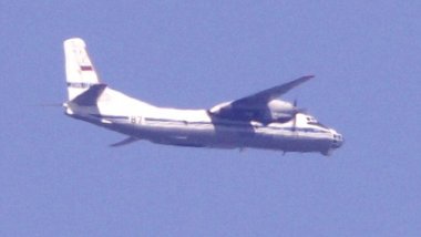 Russian SPY plane is spotted flying slowly at 10,000ft on an observation mission above Britain’s top naval college
