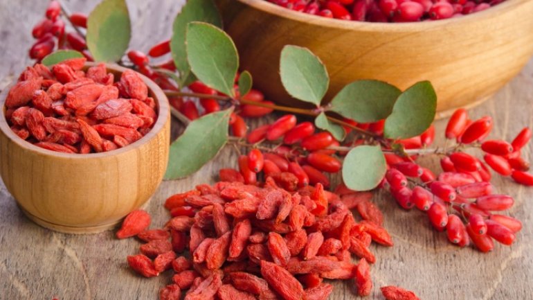 Goji - Chinese fruits, harvested in Moldova 