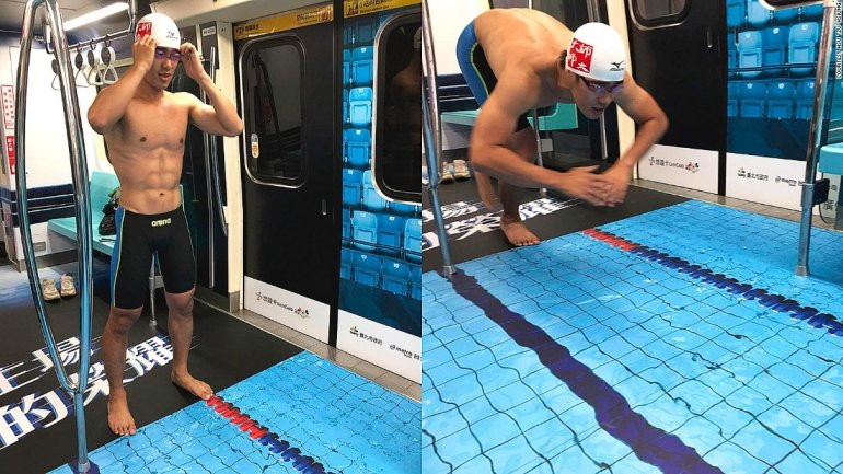 Taipei turns metro into 'swimming pool' for Universiade 2017