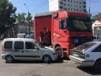 Collision between a car and a truck in Chisinau