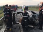 Moldovan's car got burnt after crash in Romania, exist victims 