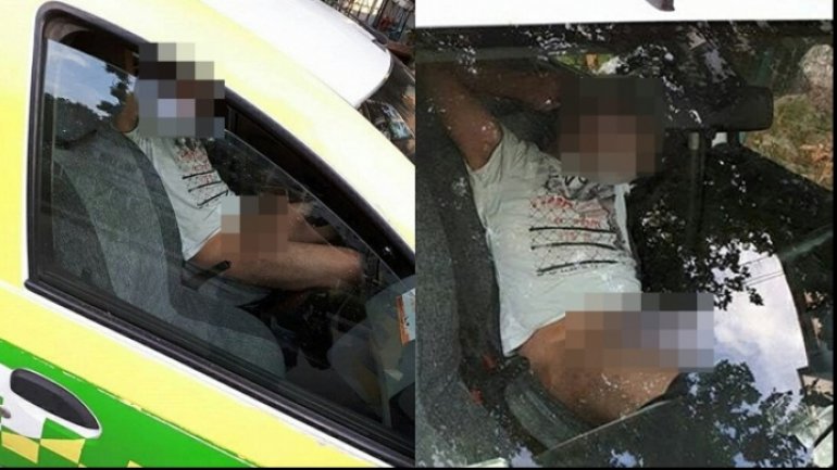 Chisinau taxi driver, semi-naked in service car (18+ pictures)