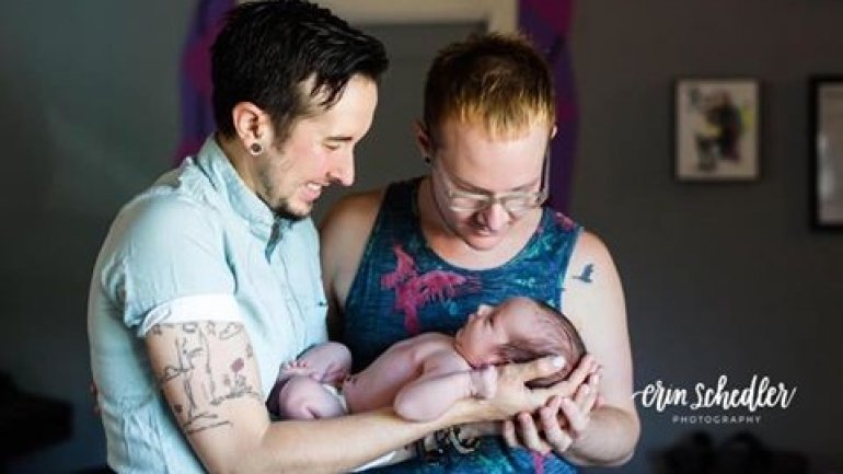 Transgender MAN gives birth to a boy
