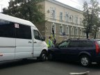 Accident in Capital. Minibus collided with a car