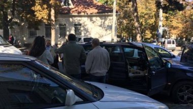 Chain reaction car accident caused traffic on Mateevici street