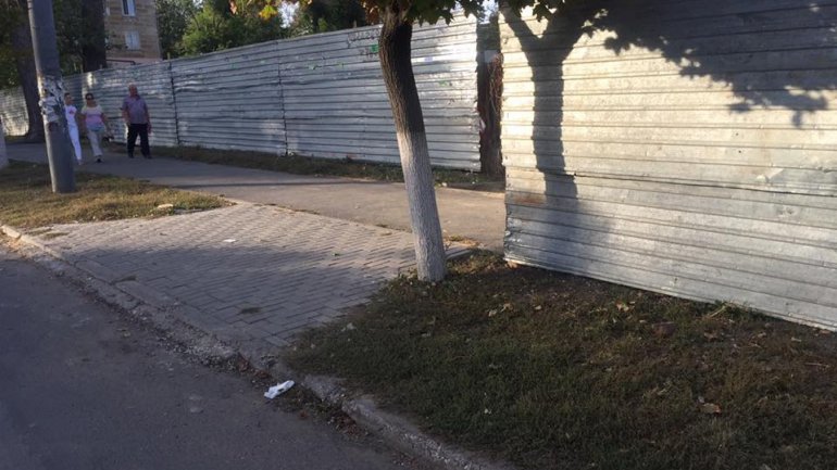 Constructions took over a pavement leaving residents to walk on streets