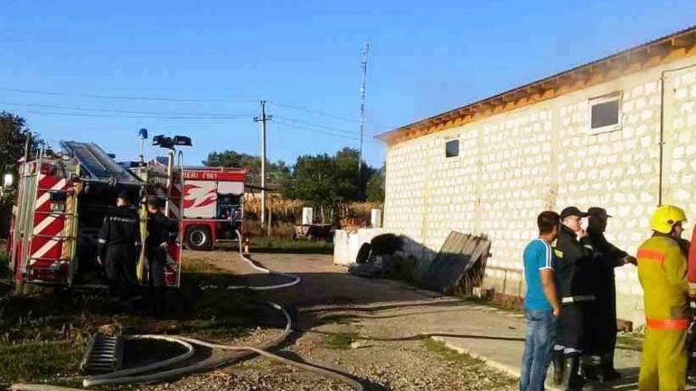 Pallet warehouse from Orhei consumed by flames