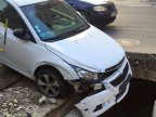 Careless driver ruined his car by falling in a pit dug out by Termoelectrica