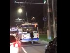 Play with Grim Reaper: Youngsters climbed onto the roof of trolleybus (video)