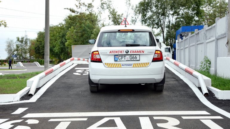 European conditions for driving license exam the future drivers. Another modern polygon in capital (Photo)