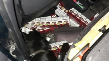 Cigarettes smuggling stopped at custom post. Moldovan hidden 7 200 cigarettes